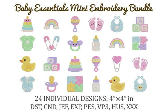 Download Baby Essentials Mini Embroidery Bundle - Mini Collection