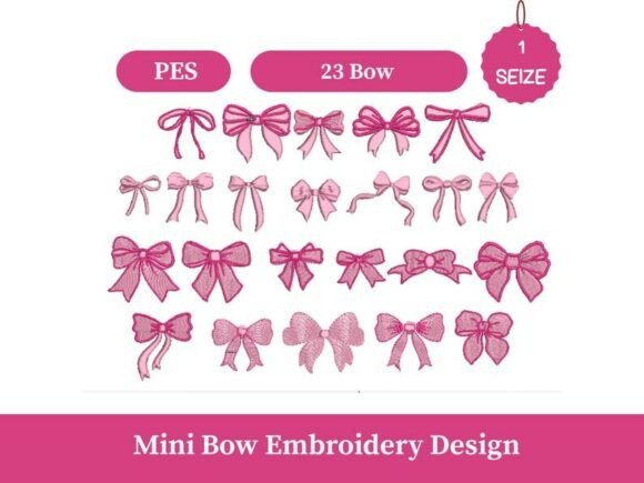 Download Mini Bow Embroidery Design - Mini Collection