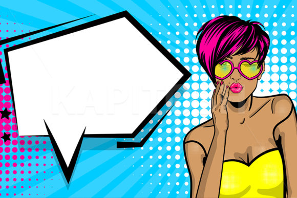 Download Cool Woman Wow Face Comic Text Speech - Woman Collection
