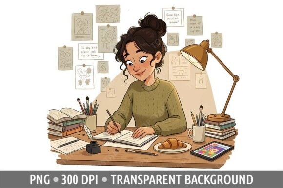 Download Girl Young Woman Doing Homework Clipart - Woman Collection